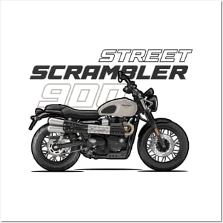 Street Scrambler 900 - White Posters and Art